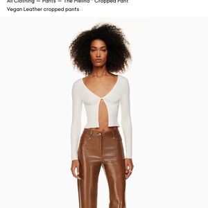 Wilfred Melina Black Cropped Leather Pants